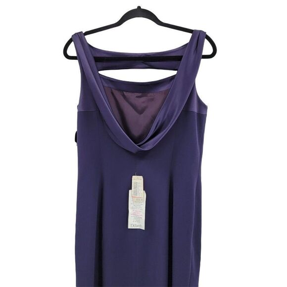 Tahari Formal Peekaboo Tease Cutout Draped Back High Side Slit Gown Sz 12 - Picture 5 of 11